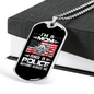 Mom And Police Necklace Stainless Steel or 18k Gold Dog Tag 24"-Express Your Love Gifts