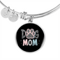 Mom Dog Paw Bracelet Stainless Steel or 18k Gold Circle Bangle-Express Your Love Gifts