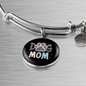 Mom Dog Paw Bracelet Stainless Steel or 18k Gold Circle Bangle-Express Your Love Gifts