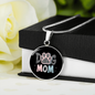 Mom Dog Paw Circle Necklace Stainless Steel or 18k Gold 18-22"-Express Your Love Gifts