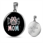 Mom Dog Paw Circle Necklace Stainless Steel or 18k Gold 18-22"-Express Your Love Gifts