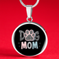 Mom Dog Paw Circle Necklace Stainless Steel or 18k Gold 18-22"-Express Your Love Gifts