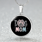 Mom Dog Paw Circle Necklace Stainless Steel or 18k Gold 18-22"-Express Your Love Gifts