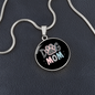 Mom Dog Paw Circle Necklace Stainless Steel or 18k Gold 18-22"-Express Your Love Gifts