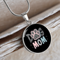 Mom Dog Paw Circle Necklace Stainless Steel or 18k Gold 18-22"-Express Your Love Gifts