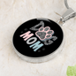 Mom Dog Paw Circle Necklace Stainless Steel or 18k Gold 18-22"-Express Your Love Gifts