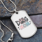 Mom Dog Paw Necklace Stainless Steel or 18k Gold Dog Tag 24" Chain-Express Your Love Gifts