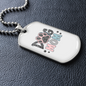 Mom Dog Paw Necklace Stainless Steel or 18k Gold Dog Tag 24" Chain-Express Your Love Gifts