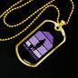 Mom FO Dogs Purple Necklace Stainless Steel or 18k Gold Dog Tag 24" Chain-Express Your Love Gifts
