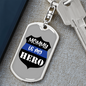 Mom Is My Hero Badge Keychain Stainless Steel or 18k Gold Dog Tag Keyring-Express Your Love Gifts