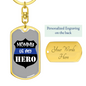 Mom Is My Hero Badge Keychain Stainless Steel or 18k Gold Dog Tag Keyring-Express Your Love Gifts