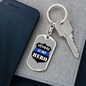 Mom Is My Hero Badge Keychain Stainless Steel or 18k Gold Dog Tag Keyring-Express Your Love Gifts