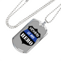 Mom Is My Hero Badge Necklace Stainless Steel or 18k Gold Dog Tag 24"-Express Your Love Gifts