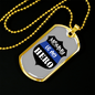 Mom Is My Hero Badge Necklace Stainless Steel or 18k Gold Dog Tag 24"-Express Your Love Gifts