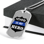 Mom Is My Hero Badge Necklace Stainless Steel or 18k Gold Dog Tag 24"-Express Your Love Gifts