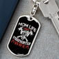 Mom Life Firefighter Wife Keychain Stainless Steel or 18k Gold Dog Tag Keyring-Express Your Love Gifts