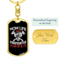 Mom Life Firefighter Wife Keychain Stainless Steel or 18k Gold Dog Tag Keyring-Express Your Love Gifts