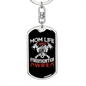 Mom Life Firefighter Wife Keychain Stainless Steel or 18k Gold Dog Tag Keyring-Express Your Love Gifts