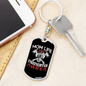 Mom Life Firefighter Wife Keychain Stainless Steel or 18k Gold Dog Tag Keyring-Express Your Love Gifts