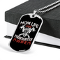 Mom Life Firefighter Wife Necklace Stainless Steel or 18k Gold Dog Tag 24" Chain-Express Your Love Gifts
