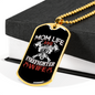 Mom Life Firefighter Wife Necklace Stainless Steel or 18k Gold Dog Tag 24" Chain-Express Your Love Gifts