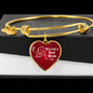 Mom Message World's Best Mom Heart Bangle Stainless Steel or 18k Gold 18-22"-Express Your Love Gifts
