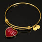 Mom Message World's Best Mom Heart Bangle Stainless Steel or 18k Gold 18-22"-Express Your Love Gifts