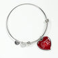 Mom Message World's Best Mom Heart Bangle Stainless Steel or 18k Gold 18-22"-Express Your Love Gifts