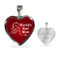 Mom Message World'S Best Mom Necklace Stainless Steel or 18k Gold Heart Pendant 18-22"-Express Your Love Gifts
