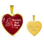 Mom Message World'S Best Mom Necklace Stainless Steel or 18k Gold Heart Pendant 18-22"-Express Your Love Gifts