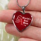 Mom Message World'S Best Mom Necklace Stainless Steel or 18k Gold Heart Pendant 18-22"-Express Your Love Gifts