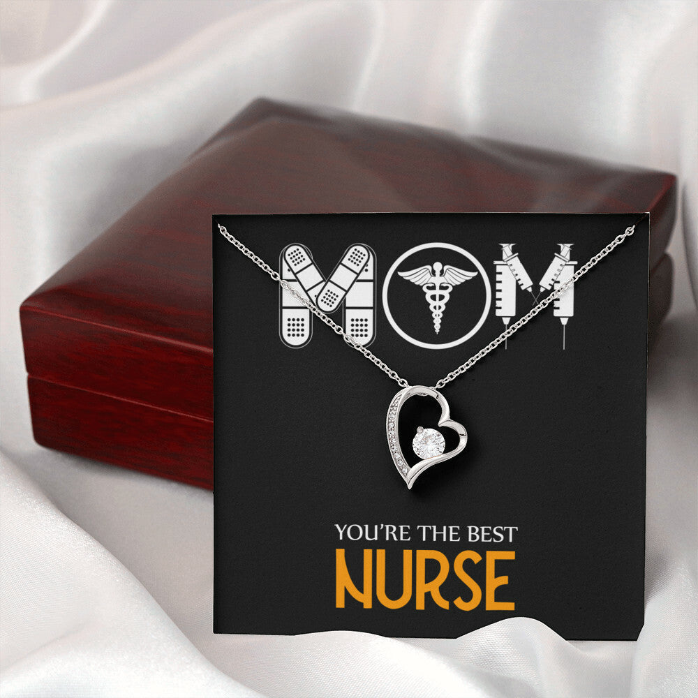 Mom Nurse Healthcare Medical Worker Nurse Appreciation Gift Forever Necklace w Message Card-Express Your Love Gifts