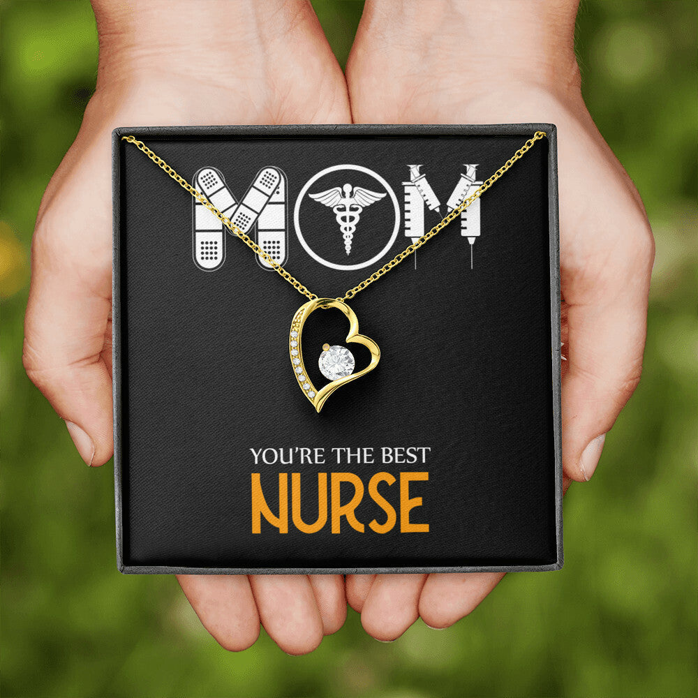 Mom Nurse Healthcare Medical Worker Nurse Appreciation Gift Forever Necklace w Message Card-Express Your Love Gifts