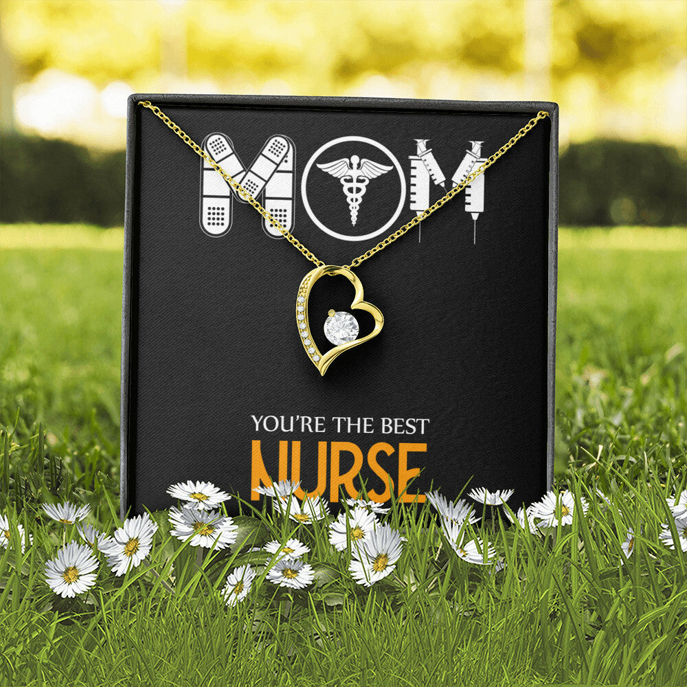 Mom Nurse Healthcare Medical Worker Nurse Appreciation Gift Forever Necklace w Message Card-Express Your Love Gifts