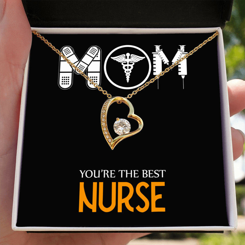 Mom Nurse Healthcare Medical Worker Nurse Appreciation Gift Forever Necklace w Message Card-Express Your Love Gifts