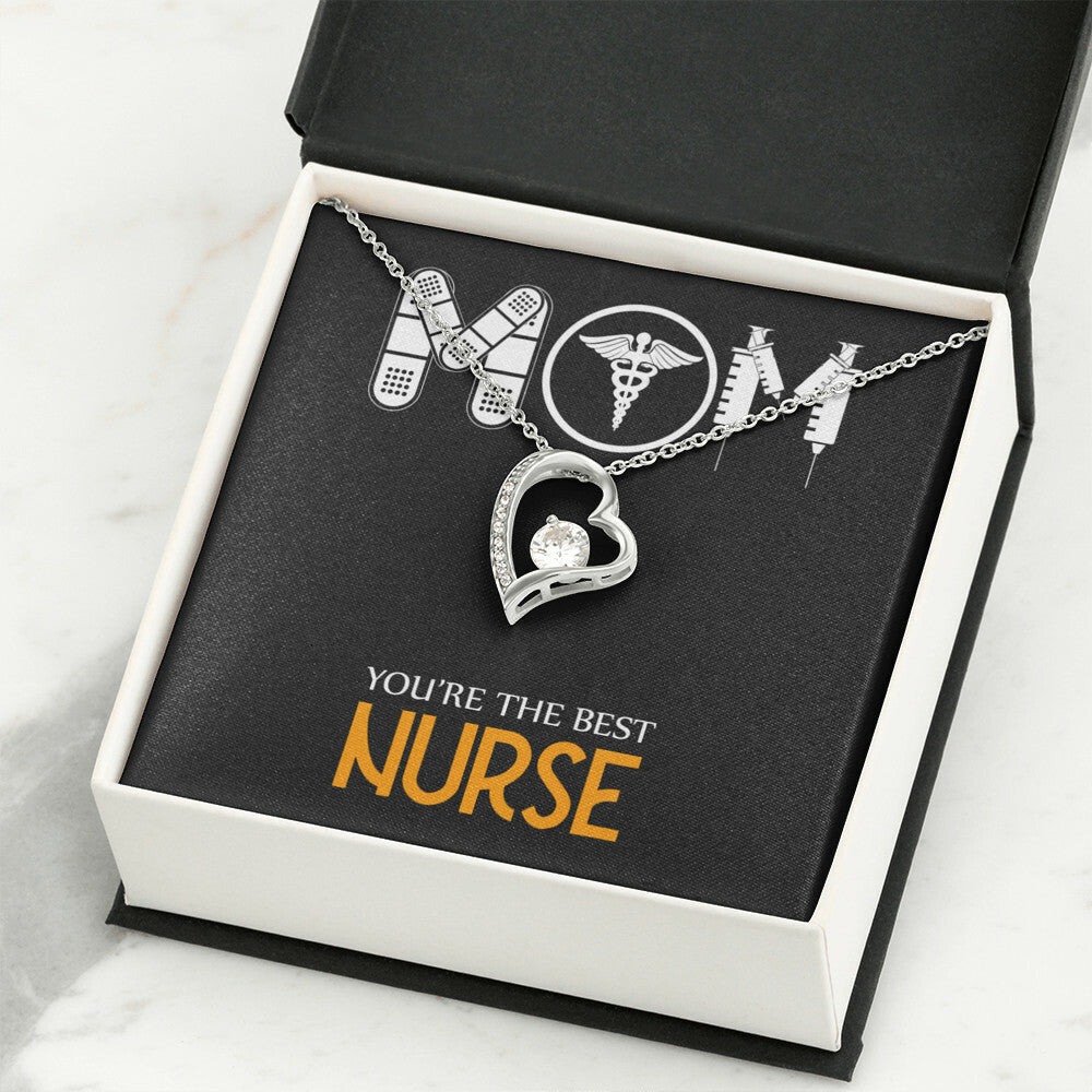 Mom Nurse Healthcare Medical Worker Nurse Appreciation Gift Forever Necklace w Message Card-Express Your Love Gifts