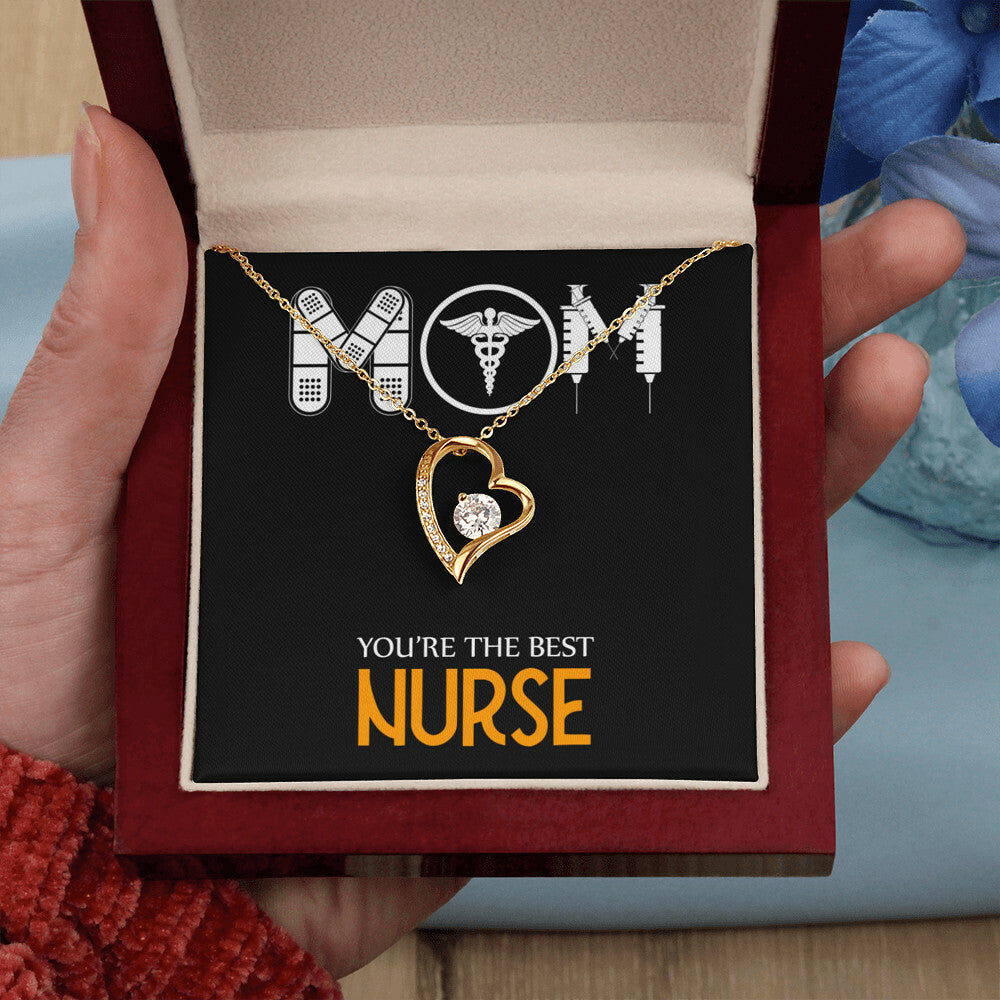 Mom Nurse Healthcare Medical Worker Nurse Appreciation Gift Forever Necklace w Message Card-Express Your Love Gifts