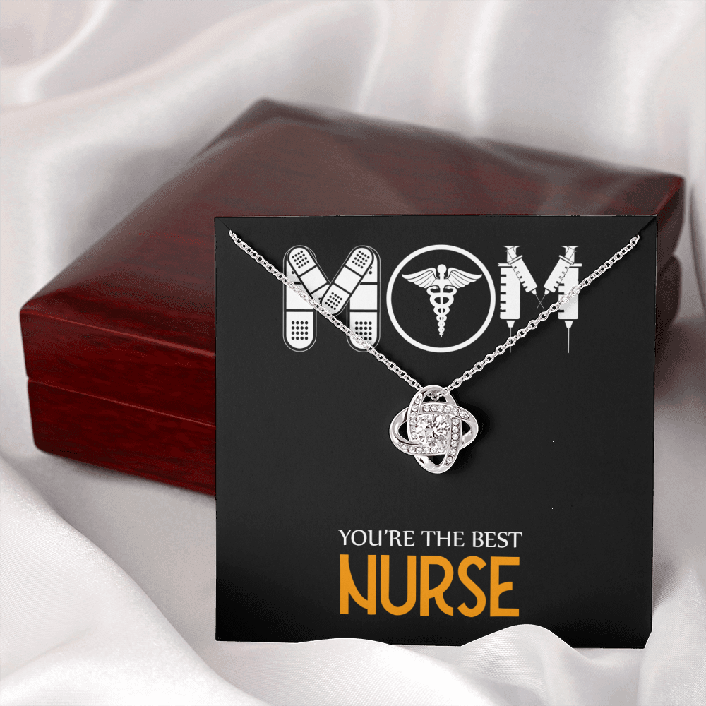 Mom Nurse Healthcare Medical Worker Nurse Appreciation Gift Infinity Knot Necklace Message Card-Express Your Love Gifts