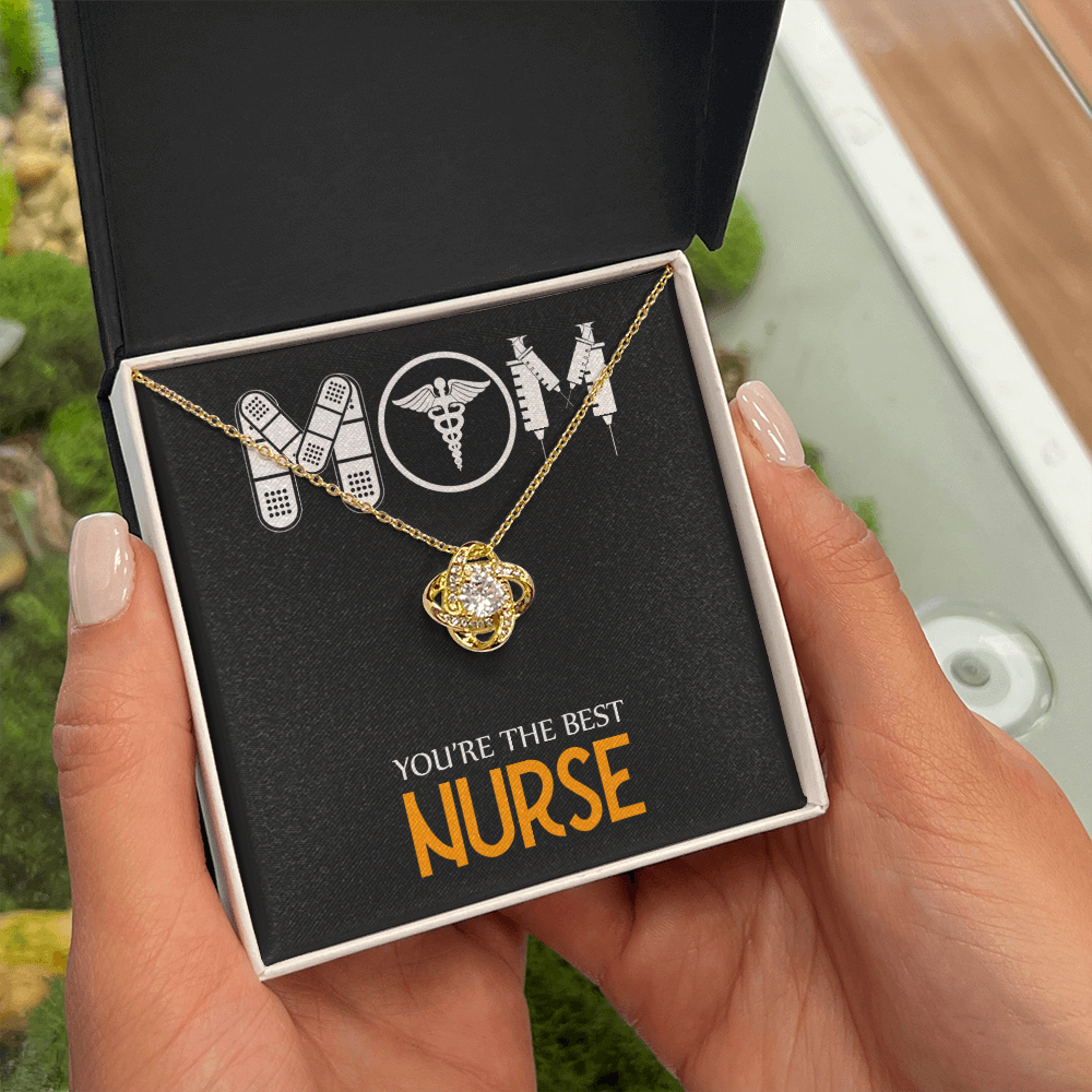 Mom Nurse Healthcare Medical Worker Nurse Appreciation Gift Infinity Knot Necklace Message Card-Express Your Love Gifts