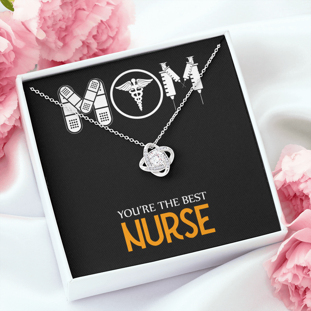 Mom Nurse Healthcare Medical Worker Nurse Appreciation Gift Infinity Knot Necklace Message Card-Express Your Love Gifts