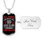 Mom Of Legendary Firefighter Gift Stainless Steel or 18k Gold Dog Tag 24" Chain-Express Your Love Gifts