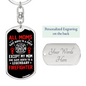 Mom Of Legendary Firefighter Keychain Stainless Steel or 18k Gold Dog Tag Keyring-Express Your Love Gifts