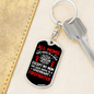 Mom Of Legendary Firefighter Keychain Stainless Steel or 18k Gold Dog Tag Keyring-Express Your Love Gifts