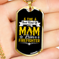 Mom Raises A Firefighter Gift Stainless Steel or 18k Gold Dog Tag 24" Chain-Express Your Love Gifts
