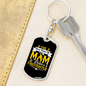 Mom Raises A Firefighter Keychain Stainless Steel or 18k Gold Dog Tag Keyring-Express Your Love Gifts
