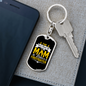 Mom Raises A Firefighter Keychain Stainless Steel or 18k Gold Dog Tag Keyring-Express Your Love Gifts
