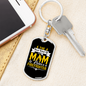 Mom Raises A Firefighter Keychain Stainless Steel or 18k Gold Dog Tag Keyring-Express Your Love Gifts