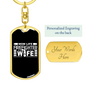 Mom'S Life Firefighter Wife Keychain Stainless Steel or 18k Gold Dog Tag Keyring-Express Your Love Gifts