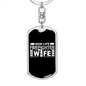 Mom'S Life Firefighter Wife Keychain Stainless Steel or 18k Gold Dog Tag Keyring-Express Your Love Gifts