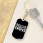 Mom'S Life Firefighter Wife Keychain Stainless Steel or 18k Gold Dog Tag Keyring-Express Your Love Gifts